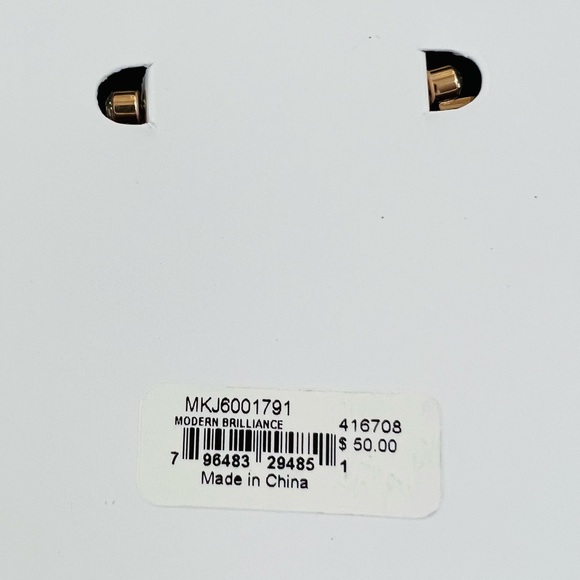 Michael Kors Rose Gold Stud Hoops Earrings - Picture 7 of 9